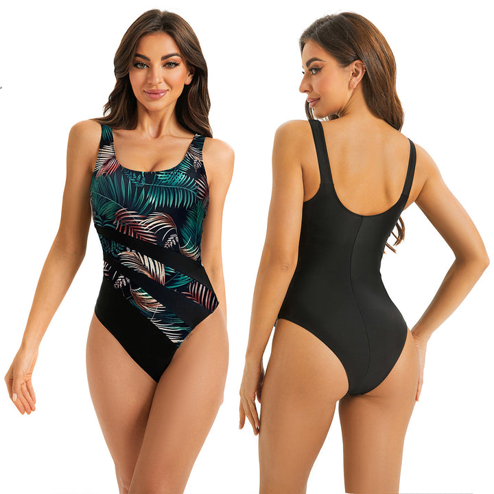 Damen Sportlicher Röhren-Badeanzug mit floralem Design Echo Archiv