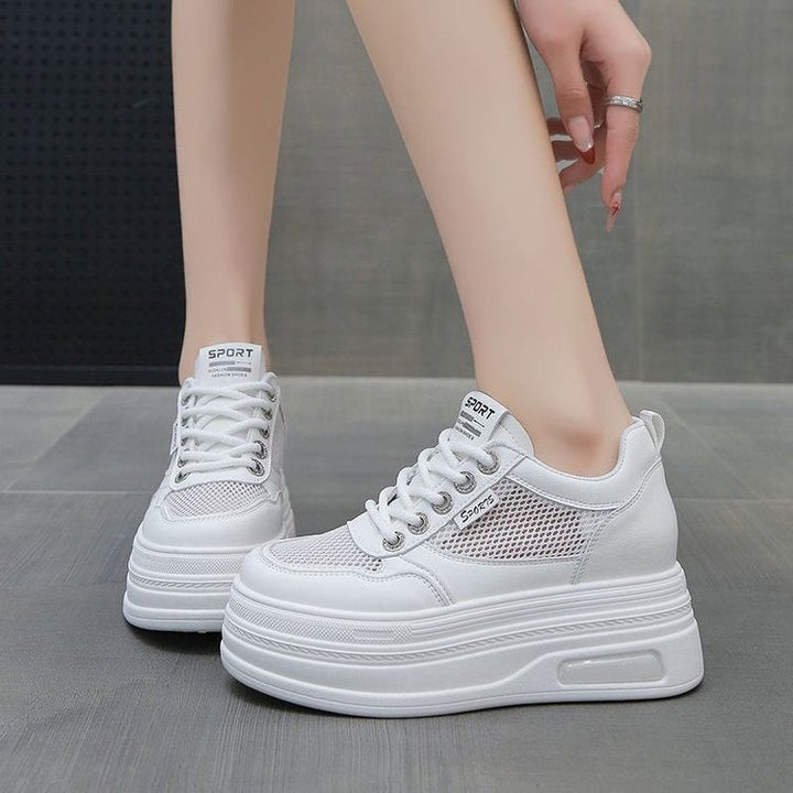 Damen Sportliche Plateau Sneakers mit atmungsaktiver Mesh-Oberfläche und schockabsorbierender Sohle Echo Archiv
