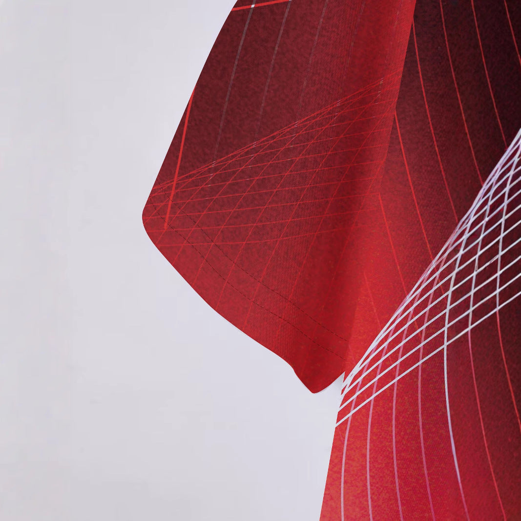 Herren Poloshirt mit dynamischem geometrischem Design und atmungsaktiver Textur Echoarchiv