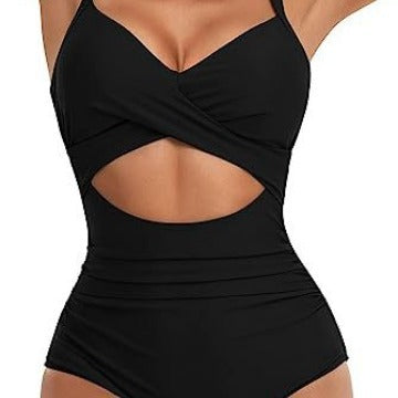 Damen Cut-Out Badeanzug mit Kreuzgurt Echo Archiv