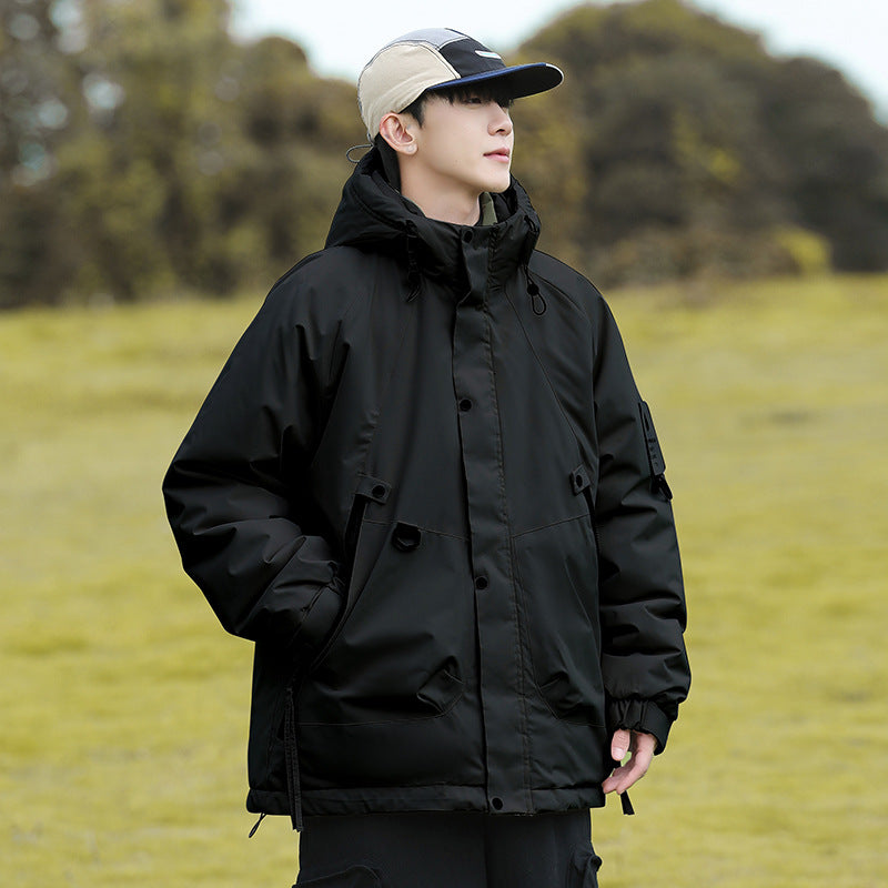 Herren wärmedämmende Outdoor-Jacke mit verstellbarer Kapuze und zahlreichen Taschen Echoarchiv