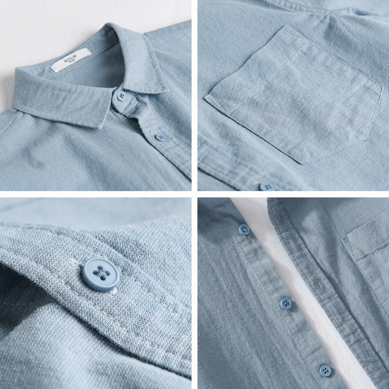 Herren Soft‑Touch Baumwollmix Overshirt im Layering‑Look mit Brusttasche Echoarchiv