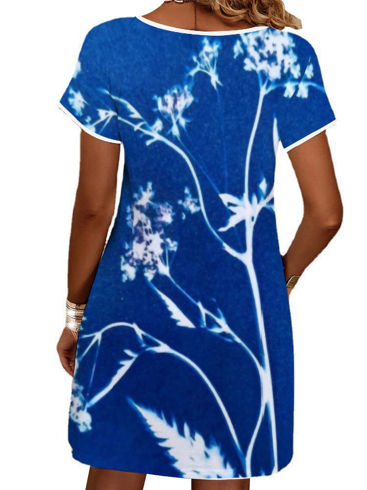 Damen Sommerliches T-Shirt-Kleid mit floralem Print Echo Archiv