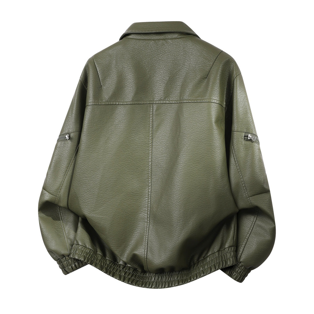 Herren Robuste Kunstleder‑Bomberjacke mit Cordkragen, Zwei‑Wege‑Reißverschluss & Reißverschluss‑Taschen Echoarchiv