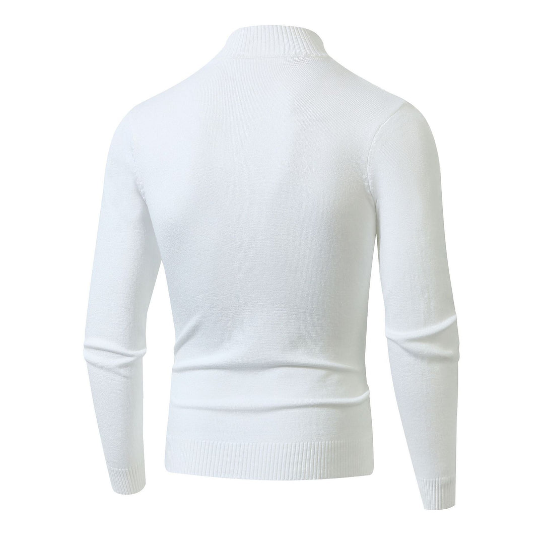 Herren Strickpullover mit modernem Zopfmuster und hohem Stehkragen Echoarchiv
