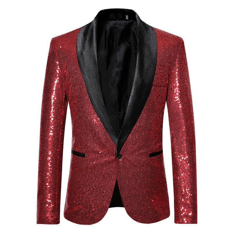 Herren Extravagante Pailletten-Sakko mit schimmerndem Satin-Finish Echoarchiv