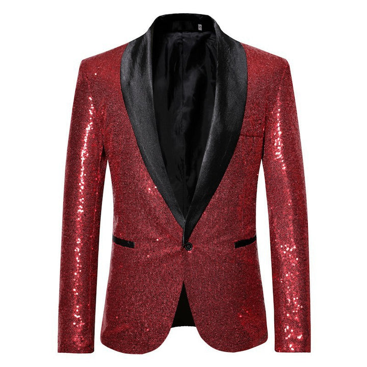 Herren Extravagante Pailletten-Sakko mit schimmerndem Satin-Finish Echoarchiv