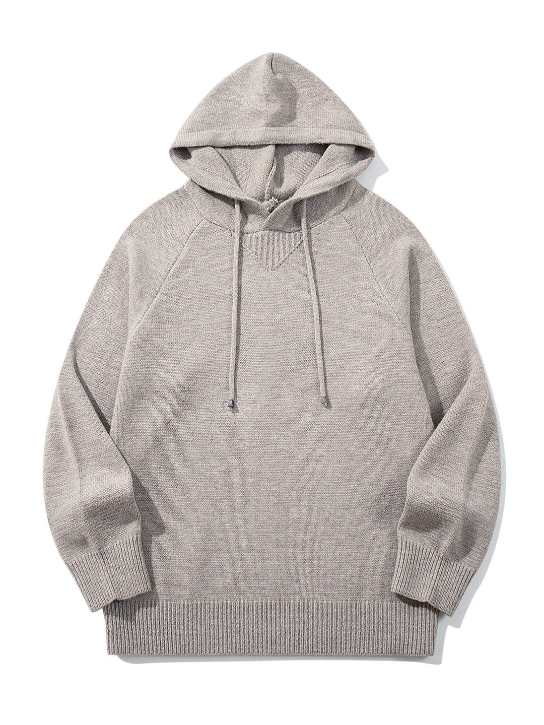 Unisex Strick-Kapuzenpullover mit Raglanärmeln und breitem Rippenbund Echoarchiv