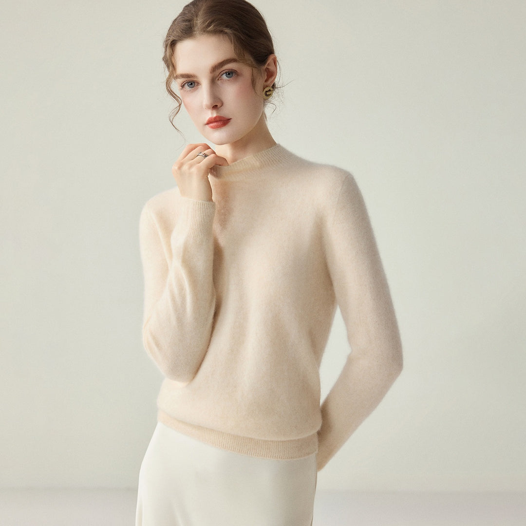 Damen Schmaler Mockneck-Feinstrickpullover mit kaschmirähnlicher Haptik Echoarchiv