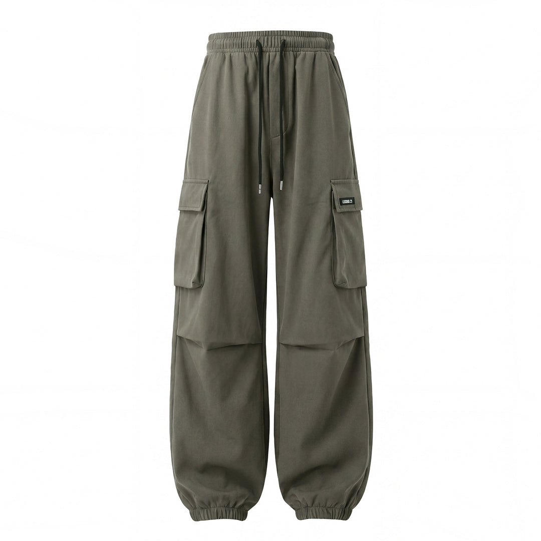 Unisex Weite Cargo-Jogginghose mit Tunnelzug, großen Klappentaschen und elastischen Bündchen Echo Archiv