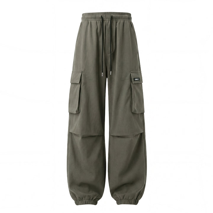 Unisex Weite Cargo-Jogginghose mit Tunnelzug, großen Klappentaschen und elastischen Bündchen Echo Archiv