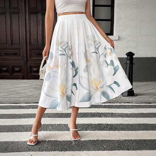 Damen Elegante Blumengehäkelte Midi-Rock Echo Archiv