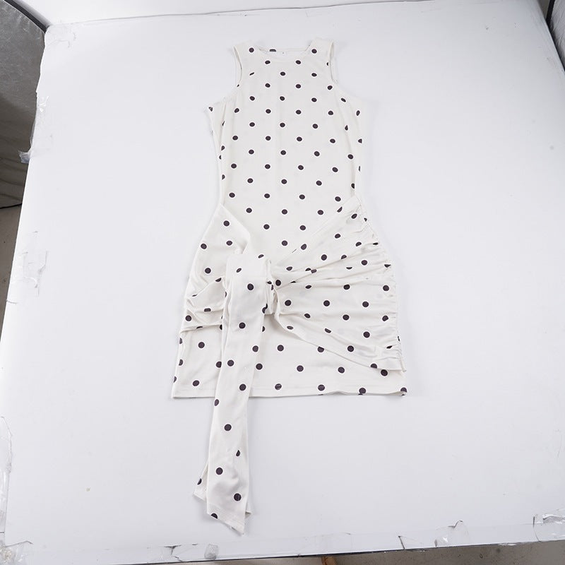 Damen Mini-Kleid mit Rüschendetails und modernen Punktmustern Echo Archiv