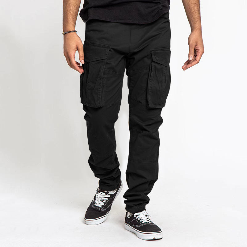 Herren Cargo-Hose mit Mehrfach-Taschen, tapered Passform & Kordelabschluss – Bravaro