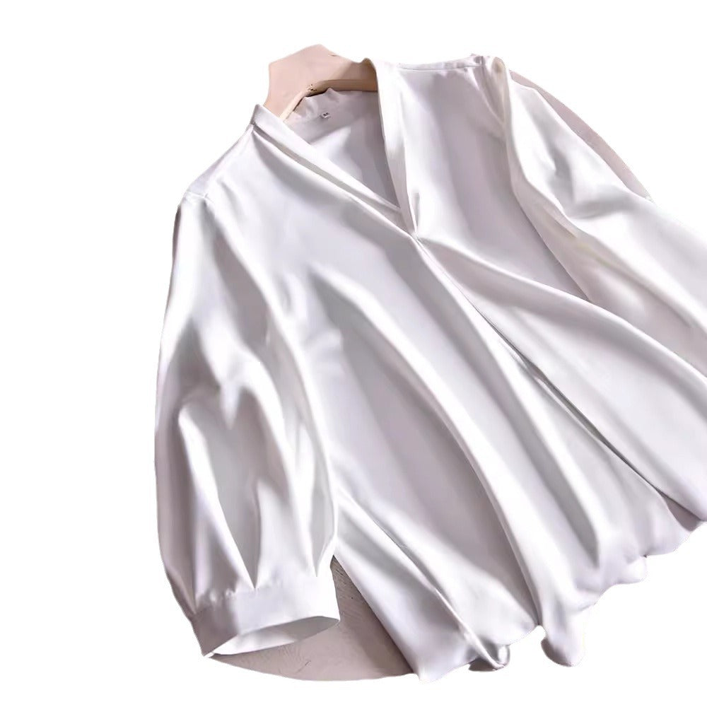 Damen Elegante Bluse mit Ballonärmeln Echoarchiv