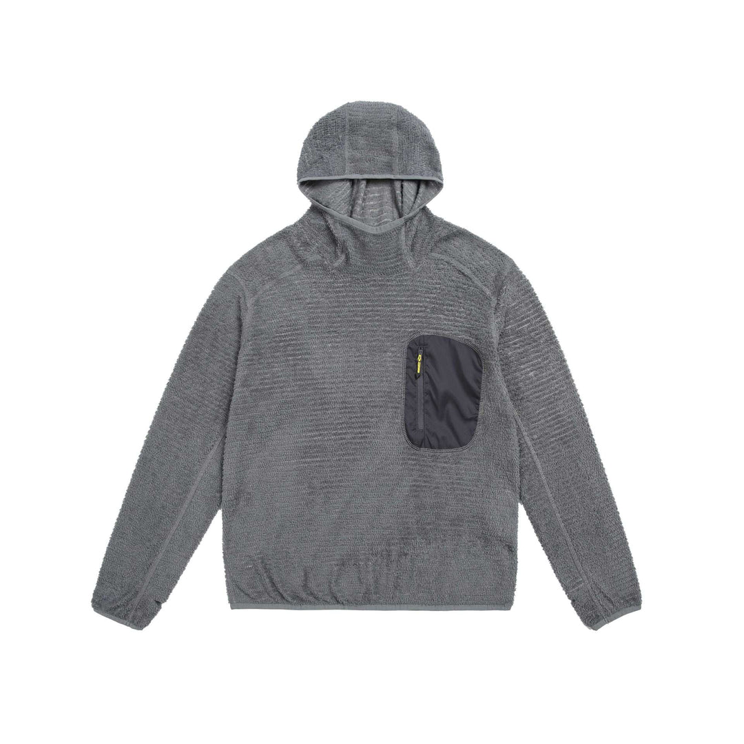 Unisex kuscheliger Kapuzen-Fleecepullover mit Brust-Reißverschlusstasche und elastischem Saum Echoarchiv