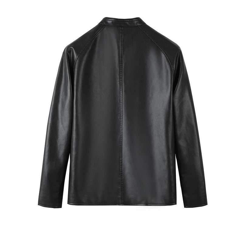 Herren modische Kunstlederjacke mit minimalistischem Schnitt und funktionalen Taschen Echoarchiv