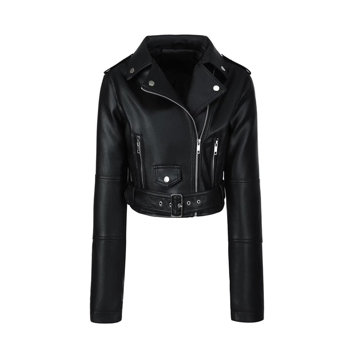 Damen Trendige Bikerjacke mit Gürtel Echo Archiv