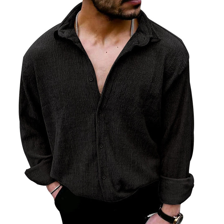 Herren lässiges Hemd mit strukturierter Textur Echoarchiv