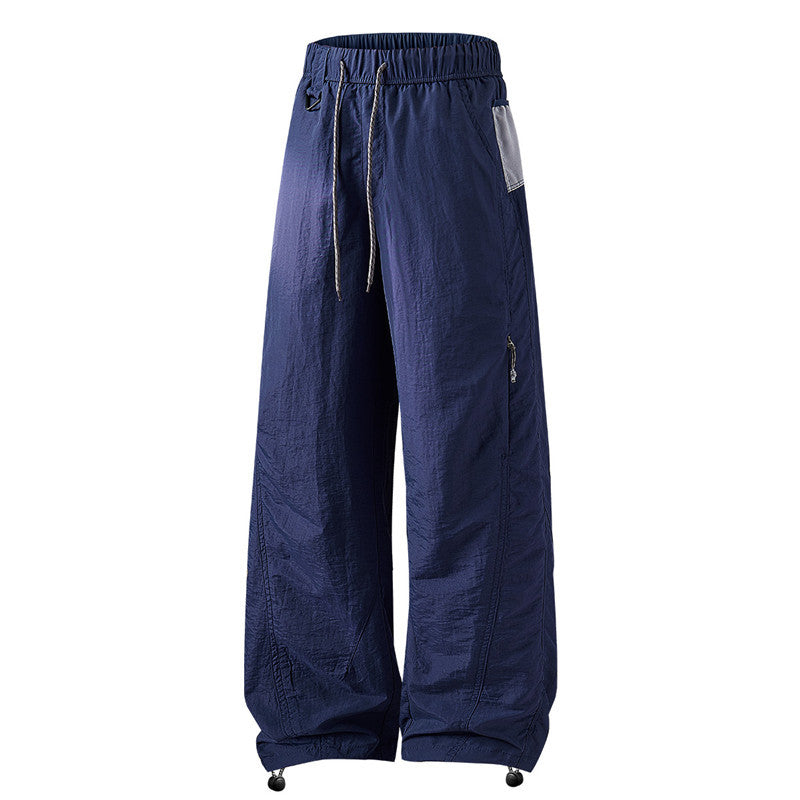 Herren Weite Cargo-Freizeithose mit elastischem Bund, Tunnelzug und Reißverschlusstaschen Echoarchiv