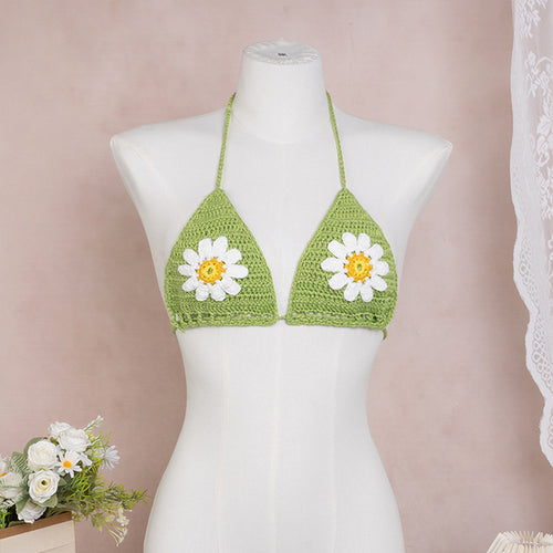 Damen Häkel-Bikini Oberteil mit floralen Motiven Echo Archiv