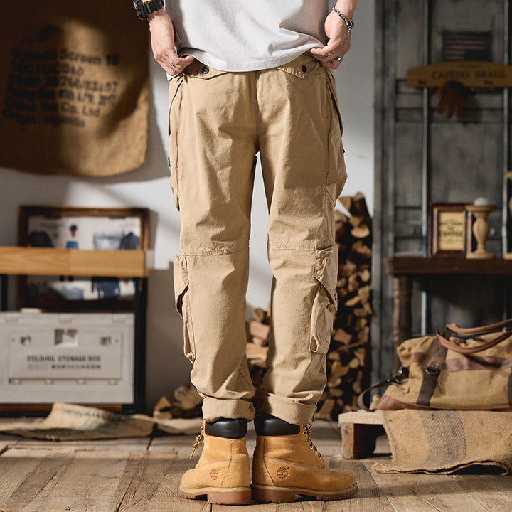 Herren Cargo-Hose im Utility-Stil mit verstärkten Knien und verstellbarem Saum Echo Archiv
