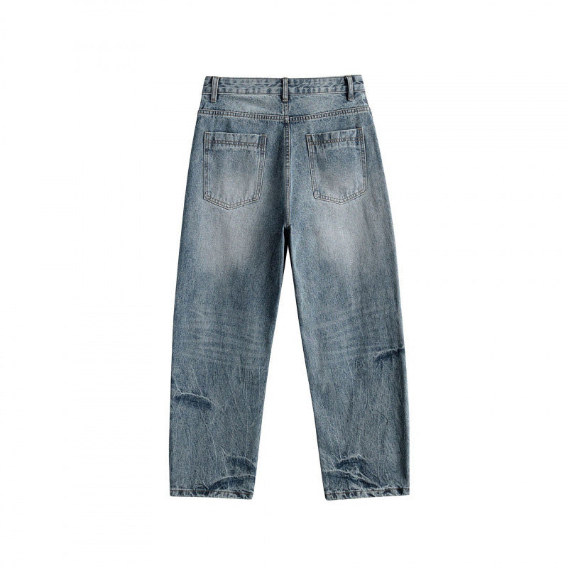 Damen Weite High-Waist Straight‑Leg Vintage-Jeans mit Used-Waschung und dezenten Distressed-Details Echo Archiv