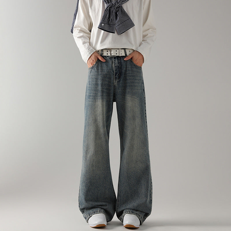 Herren Weite Schlagjeans aus gewaschenem Denim mit dezenten Fade-Effekten Echo Archiv