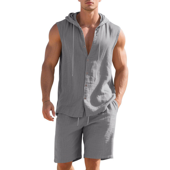 Herren ärmelloses Kapuzenshirt mit kurzer Hose Echoarchiv