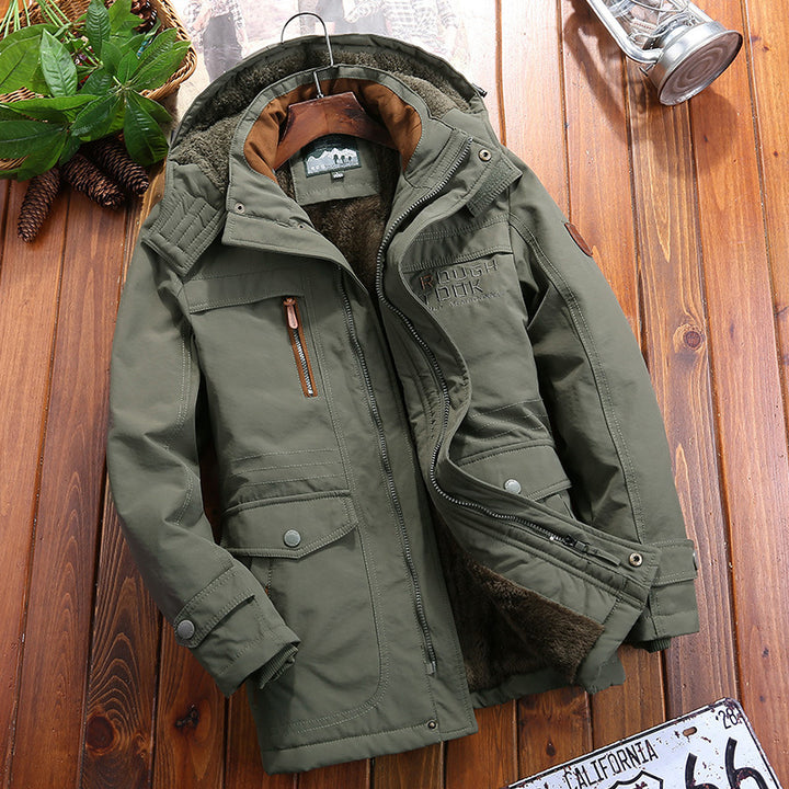 Herren urbaner Thermo-Parka mit Teddyfleece-Innenfutter, winddichter Front und Multifunktionstaschen Echo Archiv