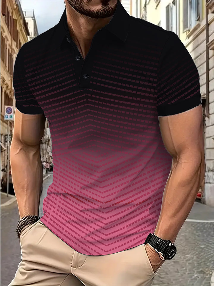 Herren Poloshirt mit modernem 3D-Muster Echoarchiv