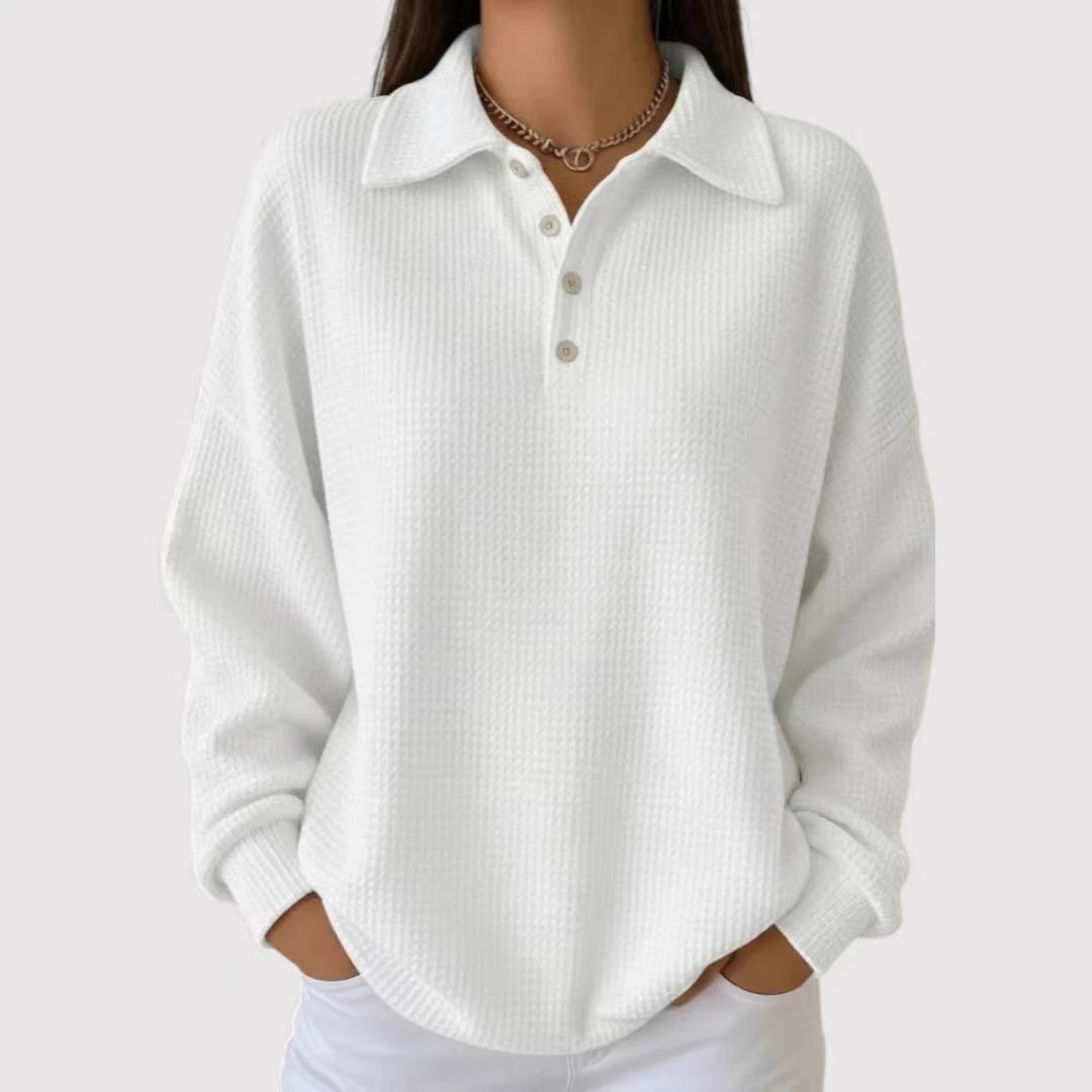 Damen Lässiges Waffel-Pullover – Mavelle