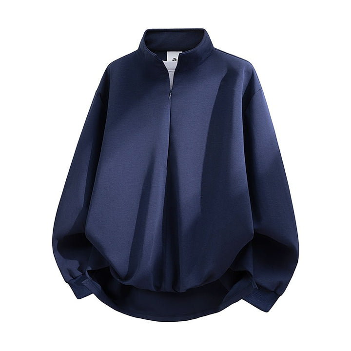 Unisex Oversize-Sweatshirt mit Stehkragen, Halbreißverschluss und ballonförmigem Saum Echoarchiv