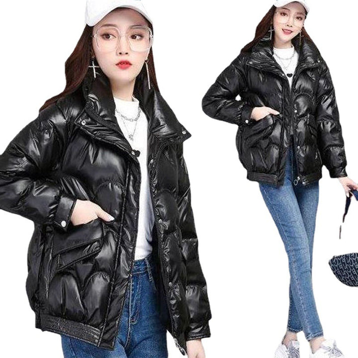 Damen Modische Hochglanz Steppjacke Echoarchiv
