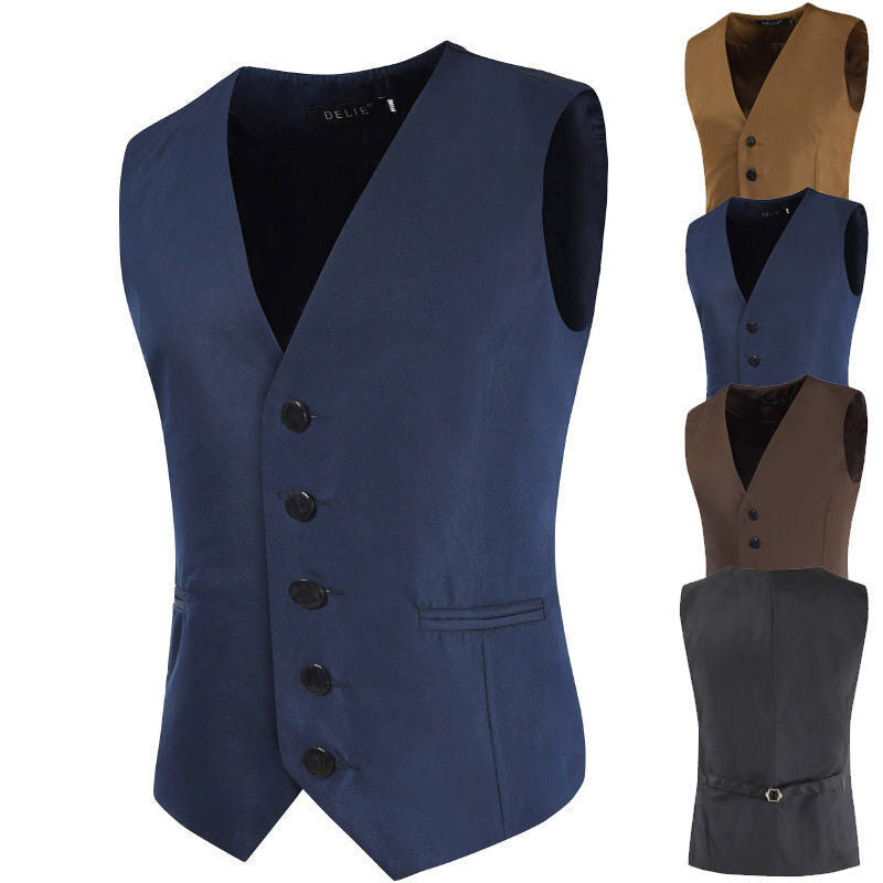 Herren Satin-Smokingsweste mit taillierter Passform, V-Ausschnitt und eleganter Knopfleiste Echo Archiv