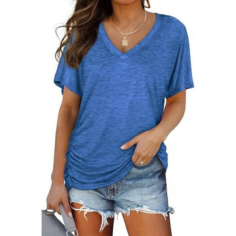 Damen V-Ausschnitt T-Shirt Aus Weichem Single Jersey Echoarchiv