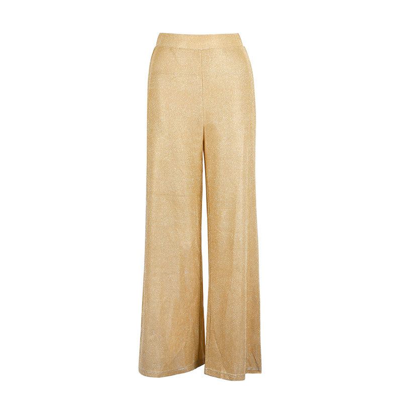 Damen Elegante weite Hose im funkelnden Metallic-Look Echo Archiv