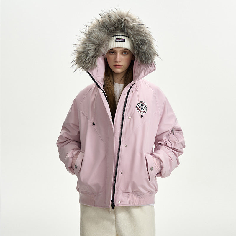 Damen nan oversized Thermo-Parka mit voluminöser Kapuze, abnehmbarer Webpelzblende und Rippbündchen Echo Archiv
