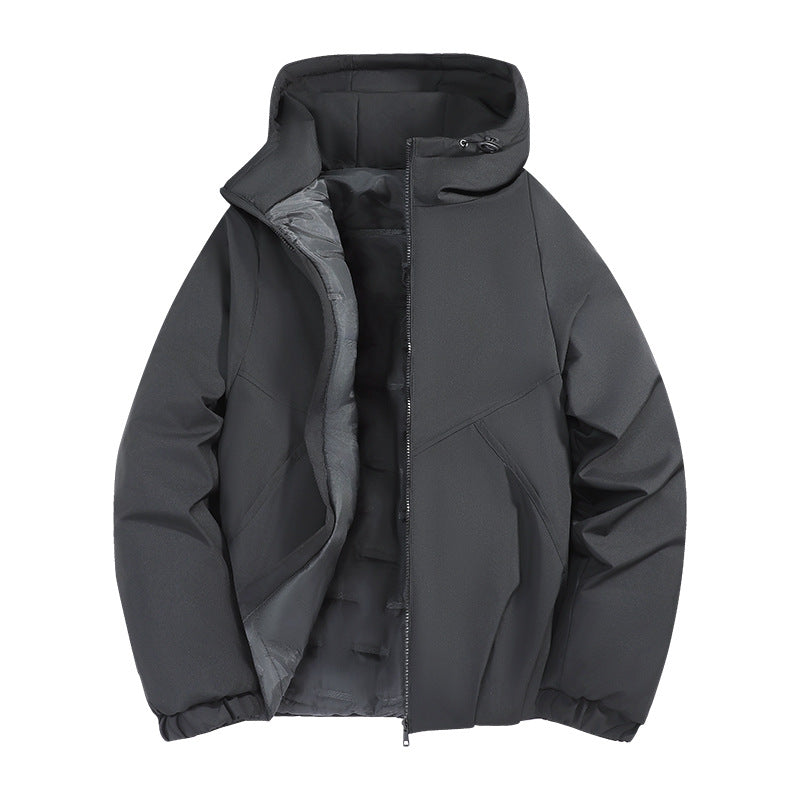 Herren Wattierte Übergangsjacke mit Kapuze, wind- und wasserabweisender Hülle & minimalistischer Stepp-Optik Echoarchiv