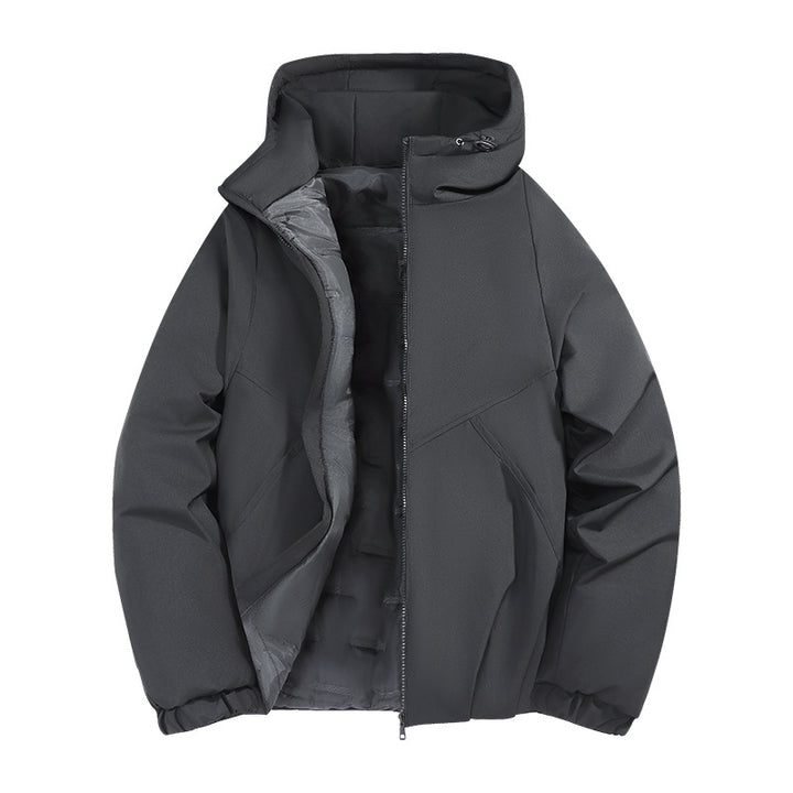 Herren Wattierte Übergangsjacke mit Kapuze, wind- und wasserabweisender Hülle & minimalistischer Stepp-Optik Echoarchiv