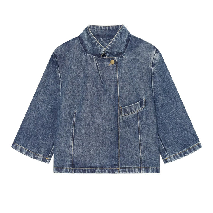 Damen Kurzjacke aus Denim im Boxy-Schnitt mit Stehkragen Echo Archiv