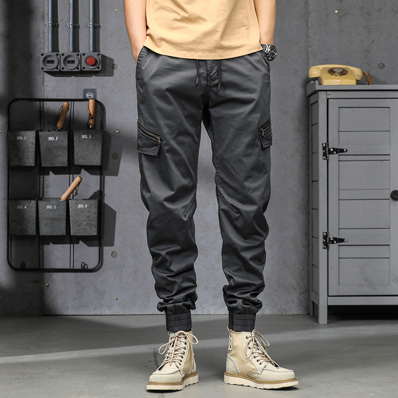 Herren Multifunktionale Cargo-Jogginghose mit Tunnelzugbund, Reißverschluss-Taschen und geripptem Knöchelbündchen Echo Archiv