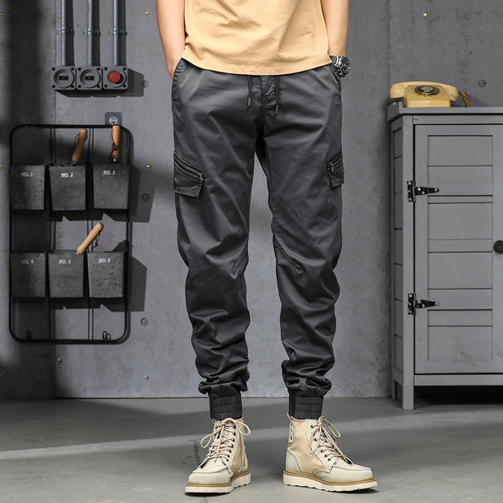 Herren Multifunktionale Cargo-Jogginghose mit Tunnelzugbund, Reißverschluss-Taschen und geripptem Knöchelbündchen Echo Archiv