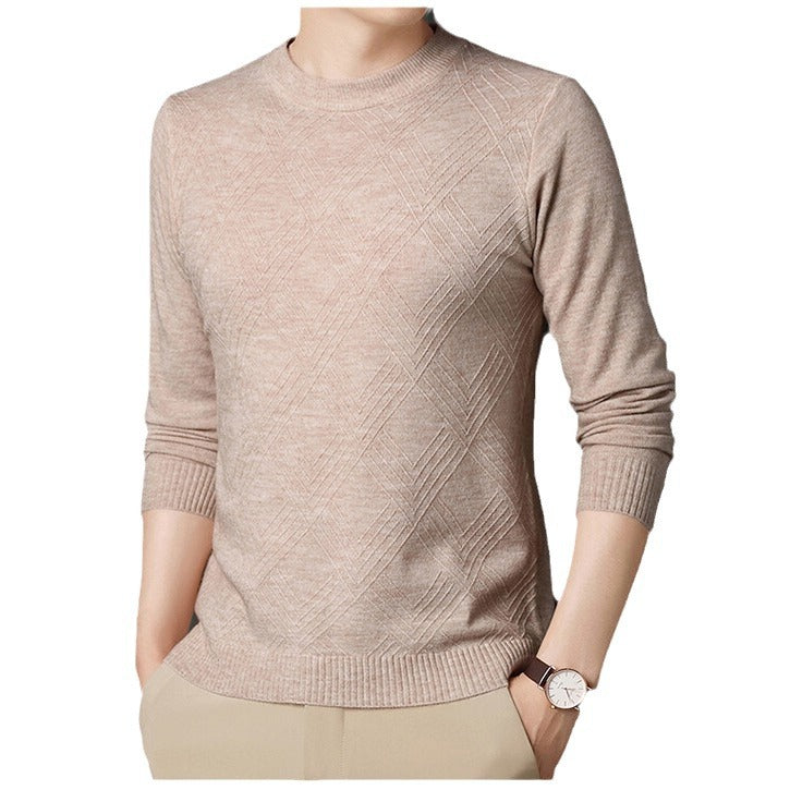 Herren edler Rundhalspullover mit strukturiertem Design Echoarchiv