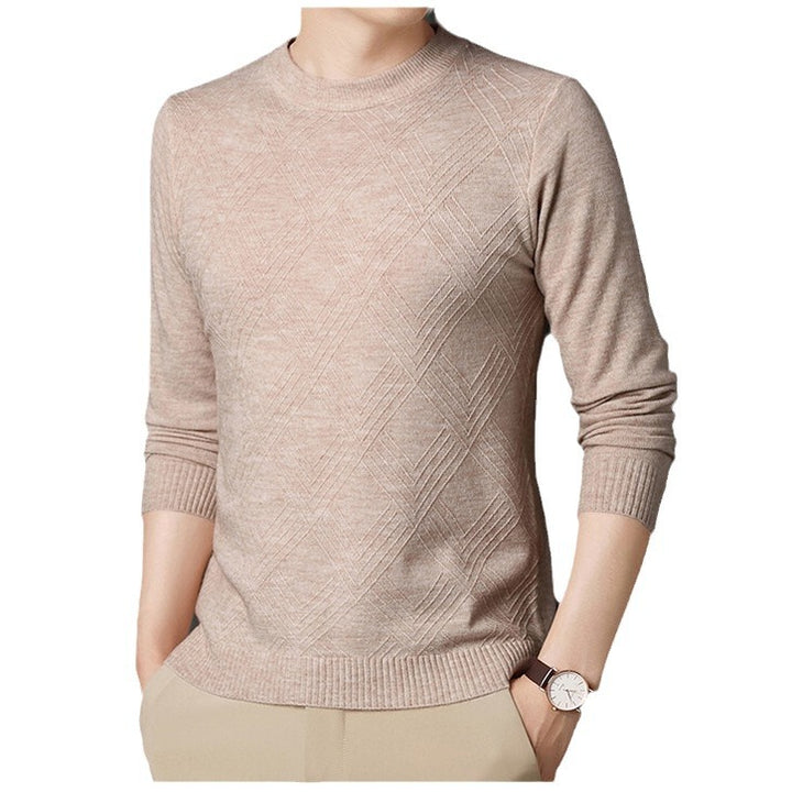 Herren edler Rundhalspullover mit strukturiertem Design Echoarchiv