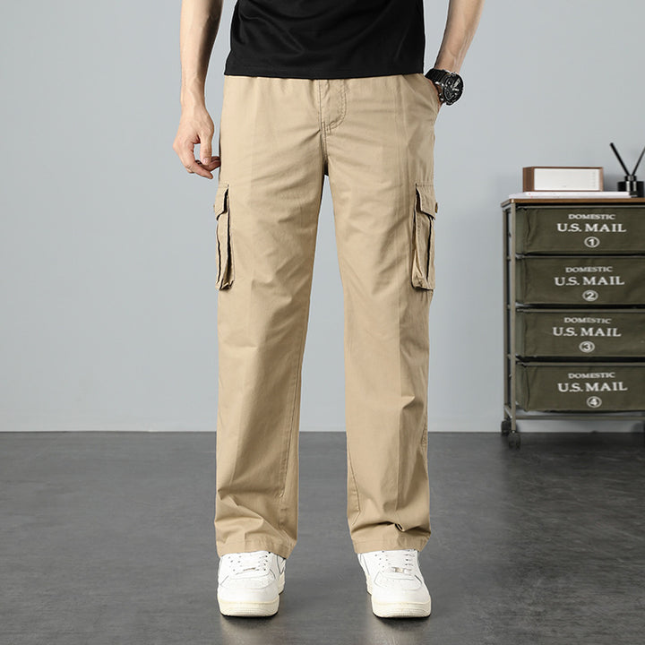 Herren Lässige Canvas-Cargohose mit großen Klappentaschen, Relaxed Fit & verstärkten Nähten Echo Archiv