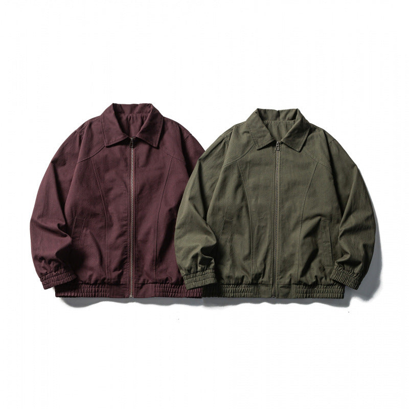 Herren Boxy-Canvas-Blouson mit durchgehendem Reißverschluss und elastischen Bündchen Echo Archiv
