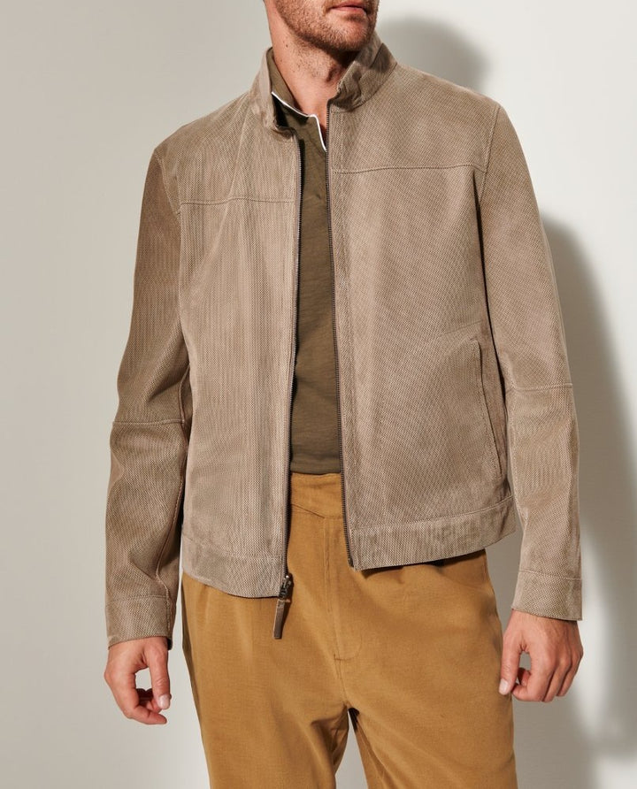 Herren Lederjacke im modernen Schnitt mit strukturiertem Obermaterial Echoarchiv