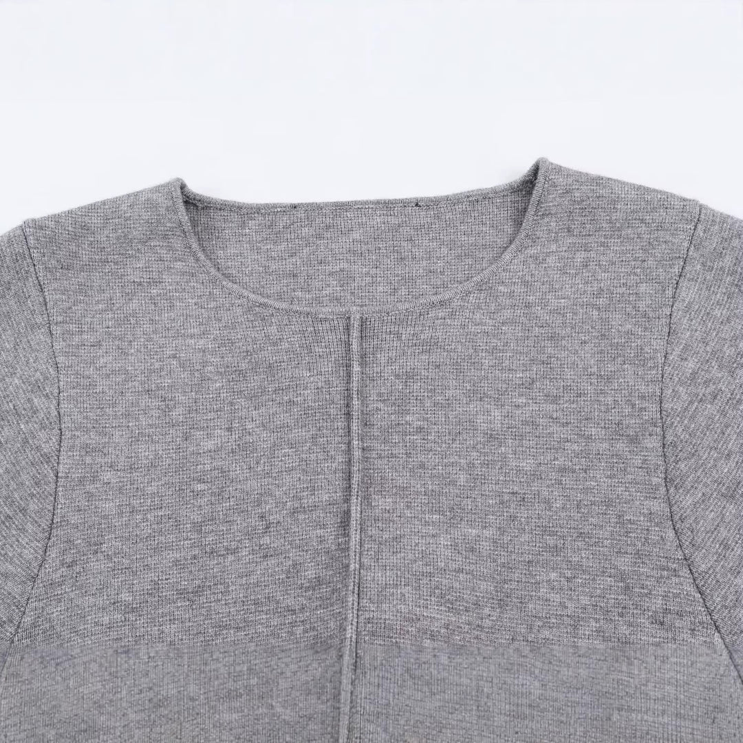 Damen Feinstrickpullover mit Tunnelzugtaillierung, Rundhals und Ballonärmeln Echoarchiv