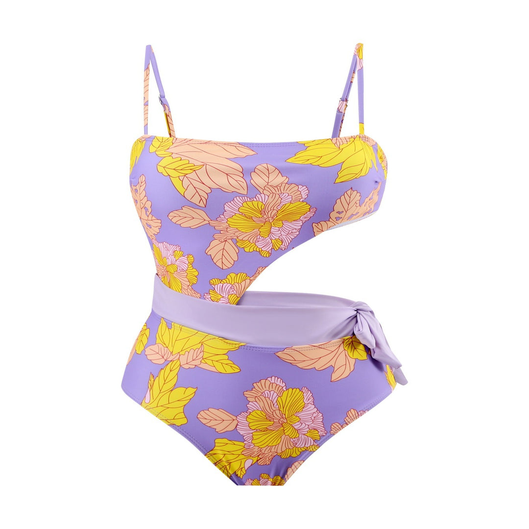 Damen Einteiler Badeanzug mit floralem Design und Wickelrock Echo Archiv